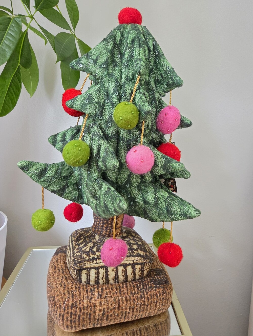 John Derian Christmas Tree Pillow With Ball